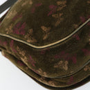 BOTTEGA VENETA Shoulder Bag Suede Green Gold Auth BA8668-16