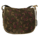 BOTTEGA VENETA Shoulder Bag Suede Green Gold Auth BA8668-13