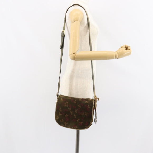 BOTTEGA VENETA Shoulder Bag Suede Green Gold Auth BA8668