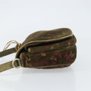 BOTTEGA VENETA Shoulder Bag Suede Green Gold Auth BA8668-4