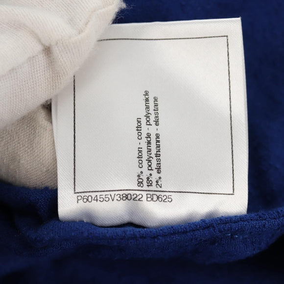 CHANEL Short Sleeved T Shirt Cotton 36 Blue CC Auth BA8669M