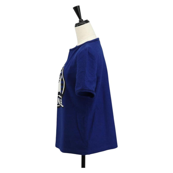 CHANEL Short Sleeved T Shirt Cotton 36 Blue CC Auth BA8669M