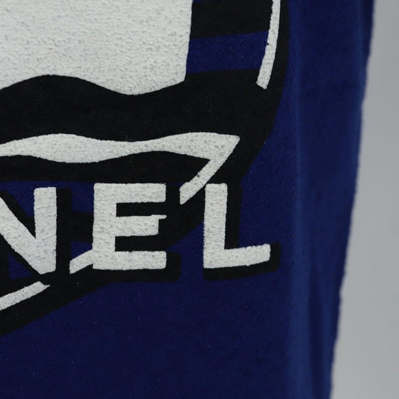 CHANEL Short Sleeved T Shirt Cotton 36 Blue CC Auth BA8669M