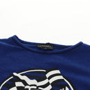 CHANEL Short Sleeved T Shirt Cotton 36 Blue CC Auth BA8669M-9