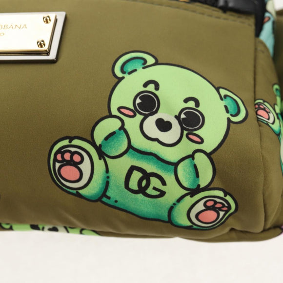 DOLCE&GABBANA Waist bag Nylon Khaki Silver Auth BA8670V