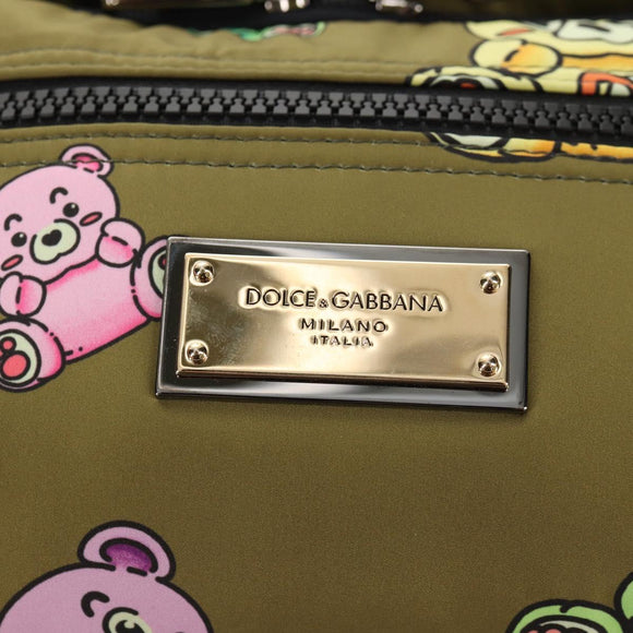 DOLCE&GABBANA Waist bag Nylon Khaki Silver Auth BA8670V