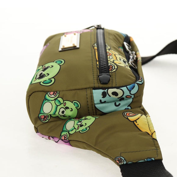 DOLCE&GABBANA Waist bag Nylon Khaki Silver Auth BA8670V