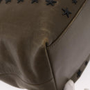 Jimmy Choo Studs Tote Bag Leather Brown Silver Auth BA8672-15