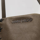 Jimmy Choo Studs Tote Bag Leather Brown Silver Auth BA8672-10