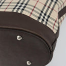 BURBERRY Nova Check Tote Bag PVC Beige Silver Auth BA8673-15