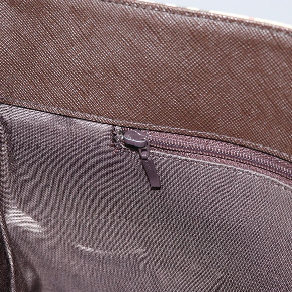 BURBERRY Nova Check Tote Bag PVC Beige Silver Auth BA8673