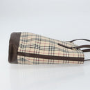 BURBERRY Nova Check Tote Bag PVC Beige Silver Auth BA8673-3
