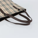 BURBERRY Nova Check Tote Bag PVC Beige Silver Auth BA8673-7