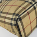 BURBERRY Nova Check Tote Bag PVC Beige Silver Auth BA8674-14