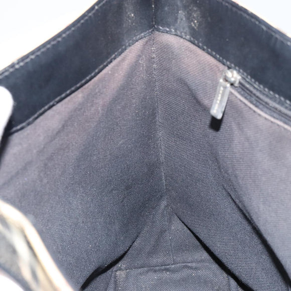 BURBERRY Nova Check Tote Bag PVC Beige Silver Auth BA8674