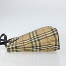 BURBERRY Nova Check Tote Bag PVC Beige Silver Auth BA8674-4