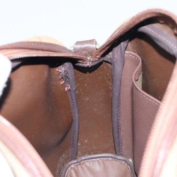 Burberrys Nova Check Shoulder Bag Canvas Beige Auth BA8675