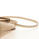 CELINE Hand Bag Leather 2way Beige Gold Auth BA8676V-15