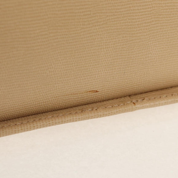 CELINE Hand Bag Leather 2way Beige Gold Auth BA8676V