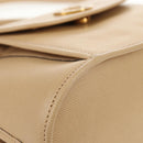 CELINE Hand Bag Leather 2way Beige Gold Auth BA8676V-16