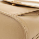 CELINE Hand Bag Leather 2way Beige Gold Auth BA8676V-17