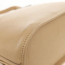 CELINE Hand Bag Leather 2way Beige Gold Auth BA8676V-18