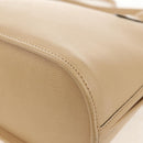 CELINE Hand Bag Leather 2way Beige Gold Auth BA8676V-19