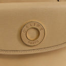 CELINE Hand Bag Leather 2way Beige Gold Auth BA8676V-20