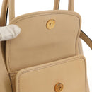 CELINE Hand Bag Leather 2way Beige Gold Auth BA8676V-21