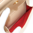 CELINE Hand Bag Leather 2way Beige Gold Auth BA8676V-22