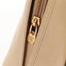CELINE Hand Bag Leather 2way Beige Gold Auth BA8676V-24