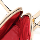 CELINE Hand Bag Leather 2way Beige Gold Auth BA8676V-26