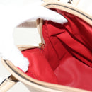 CELINE Hand Bag Leather 2way Beige Gold Auth BA8676V-27