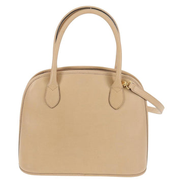 CELINE Hand Bag Leather 2way Beige Gold Auth BA8676V - 0