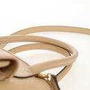 CELINE Hand Bag Leather 2way Beige Gold Auth BA8676V-14