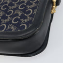 CELINE C Sulky Shoulder Bag Canvas Navy Gold Auth BA8677-15