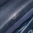CELINE C Sulky Shoulder Bag Canvas Navy Gold Auth BA8677-18