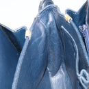 CELINE C Sulky Shoulder Bag Canvas Navy Gold Auth BA8677-20