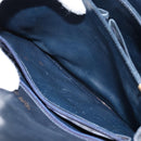 CELINE C Sulky Shoulder Bag Canvas Navy Gold Auth BA8677-22