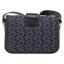 CELINE C Sulky Shoulder Bag Canvas Navy Gold Auth BA8677-2