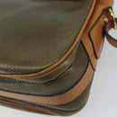CELINE Shoulder Bag Leather Khaki Gold Auth BA8678-15