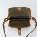 CELINE Shoulder Bag Leather Khaki Gold Auth BA8678-18