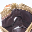 CELINE Shoulder Bag Leather Khaki Gold Auth BA8678-20