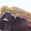CELINE Shoulder Bag Leather Khaki Gold Auth BA8678-22