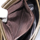 CELINE Shoulder Bag Leather Khaki Gold Auth BA8678-11