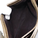 CELINE Shoulder Bag Leather Khaki Gold Auth BA8678-23