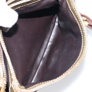 CELINE Shoulder Bag Leather Khaki Gold Auth BA8678-24