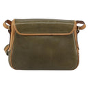 CELINE Shoulder Bag Leather Khaki Gold Auth BA8678-2