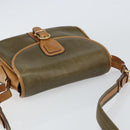 CELINE Shoulder Bag Leather Khaki Gold Auth BA8678-6