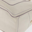 CELINE Boogie Hand Bag Leather White Gold Auth BA8679-14